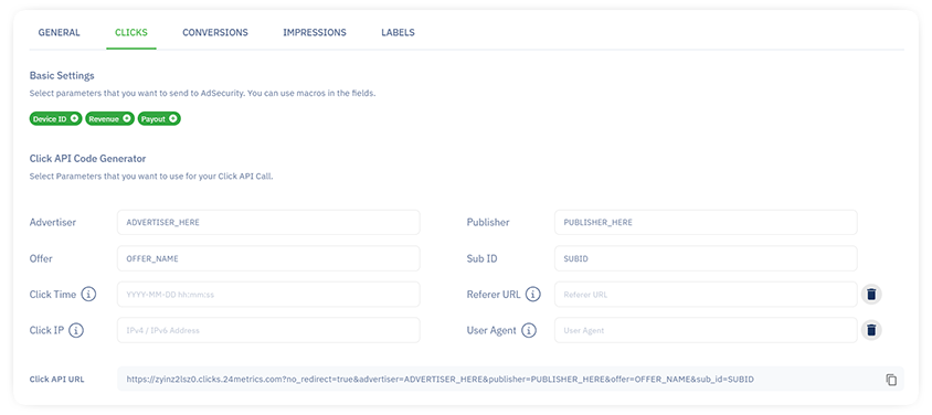 click api url