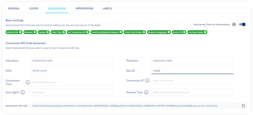 conversions api url