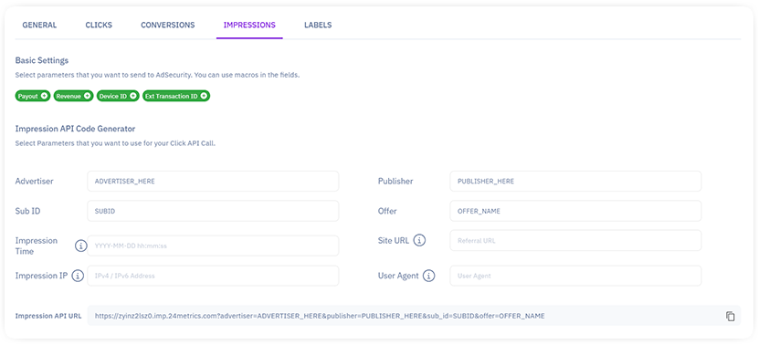 impression api url