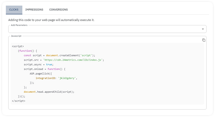 js click screening
