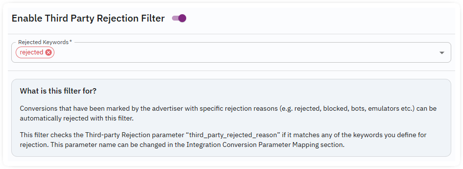 third party rejection endpoint