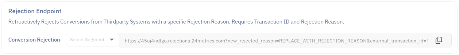 rejection postback url