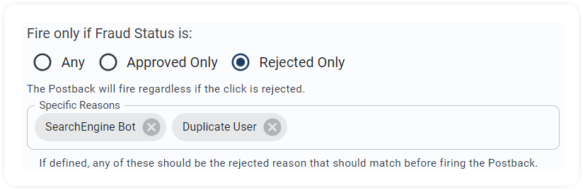 conversion rejection reasons